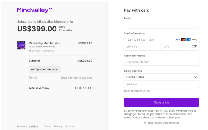 Enter-Your- Mindvalley-Payment-Details