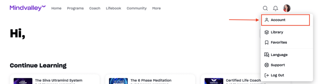 mindvalley account